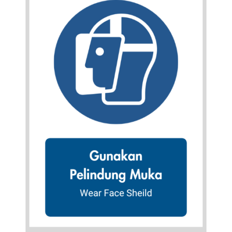 Gunakan Pelindung Muka/Wear Face Shield - Mandatory Signs