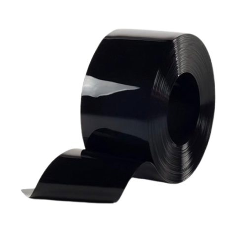 Black Opaque PVC Strip Curtain Clear
